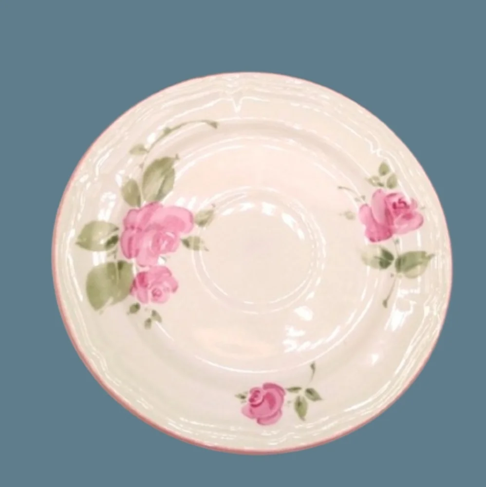 Gibson Housewares 4 Roseland Saucers 6.5